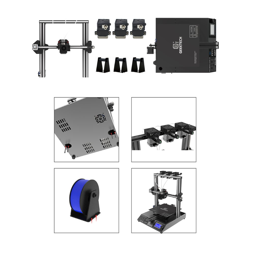 Geeetech A20T Mix-Color 3D Printer with 250*250*250mm