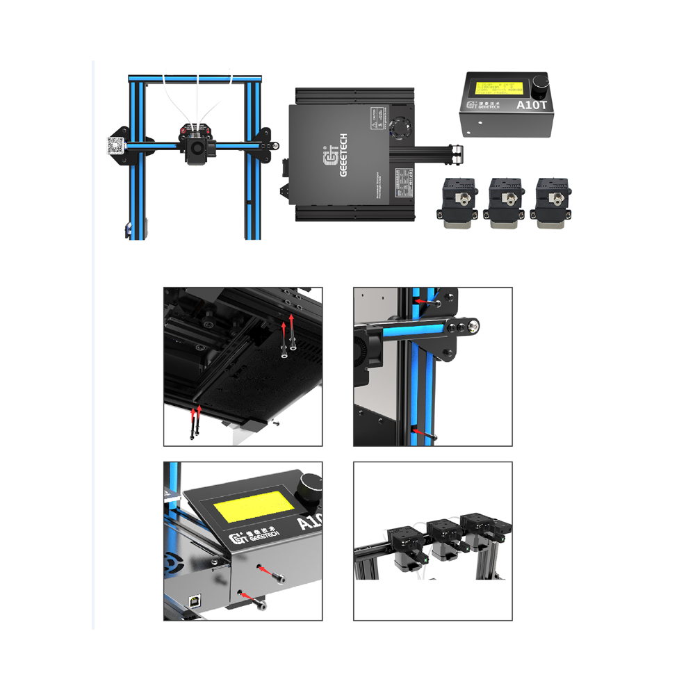 Geeetech A10T Mix-Color Prusa I3 3D Printer 220*220*250mm