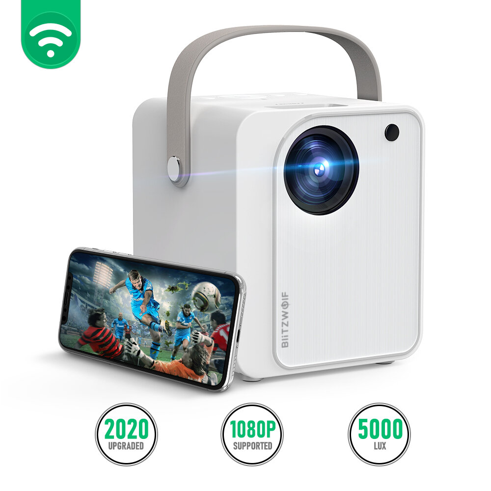 BlitzWolf BW-VP7 5000 Lux Mini LED Wifi Projector Wireless Screen Mirroring 1080P