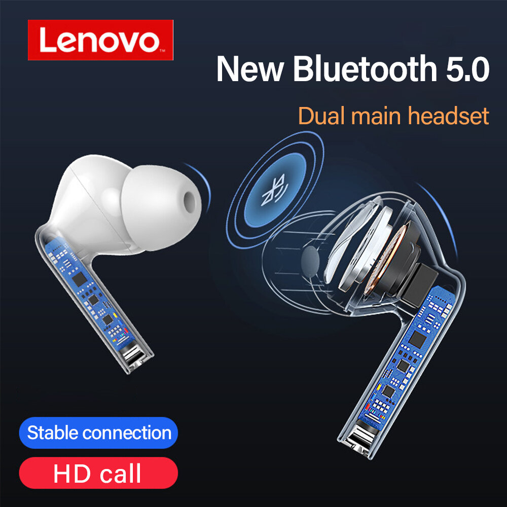 Lenovo XT90 TWS bluetooth 5.0 Earphone Low Latency HiFi Bass Waterproof Sport Gaming Headphones with Noise Cancelling Mic Type-C Charging COD