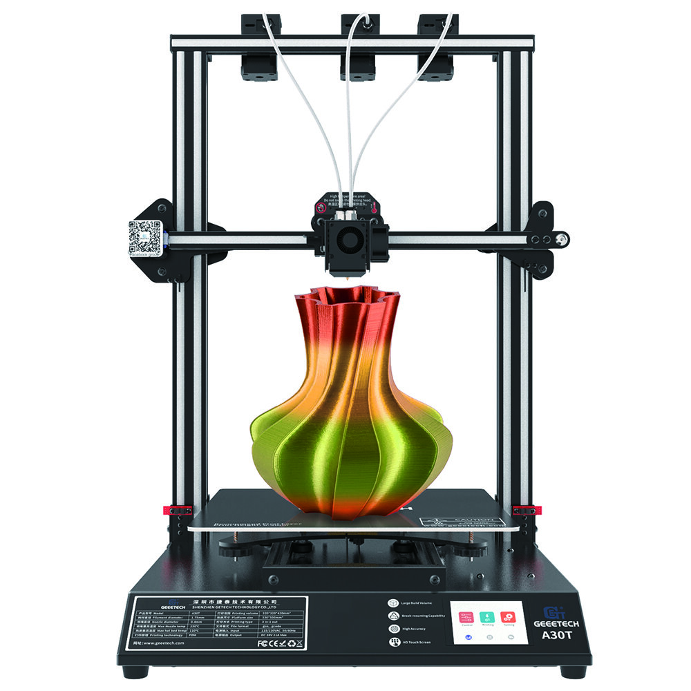 Geeetech® A30T Tri-color Mixed 3D Printer Kit with 320x320x420mm Printing Size/Tri-Extruder/Break Resume Support AutoLeveling & Wifi Connection COD