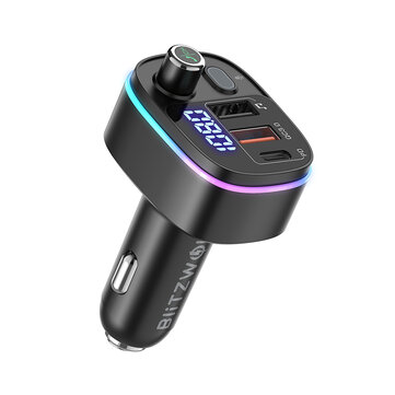 BlitzWolf® BW-BC2 bluetooth V5.0 FM Transmitter + QC3.0 USB Car Charger